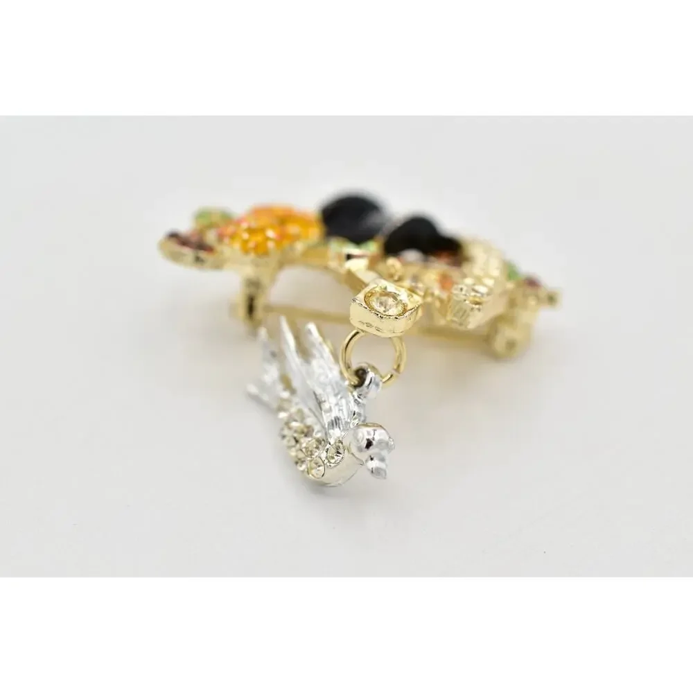 Lindeburg Vintage Umbrella Hat Cane Pin Brooch Singing In Rain 1970s Signed 9B